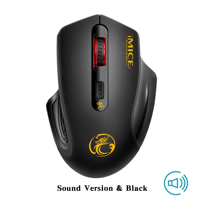 IMice, беспроводная мышь, 4 кнопки, 2000 dpi, Mause, 2,4G, оптическая, USB, бесшумная мышь, эргономичные мыши, беспроводная, для ноутбука, ПК, компьютерная мышь - Цвет: Sound Black