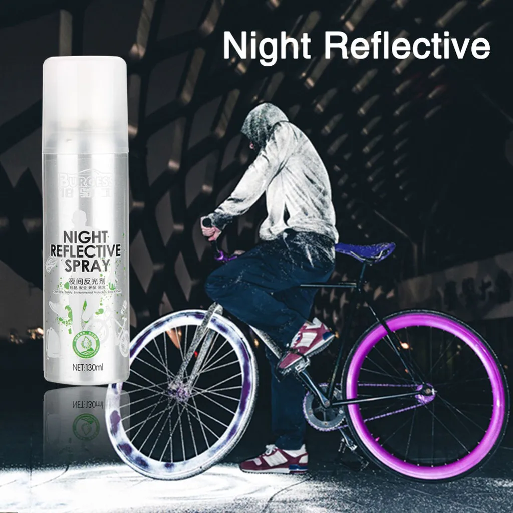 

Night Reflective Spray Paint 130ml Outdoor Safety Reflecting Mark Anti Accident Riding Bike Running Fluorescence Paint Jun04