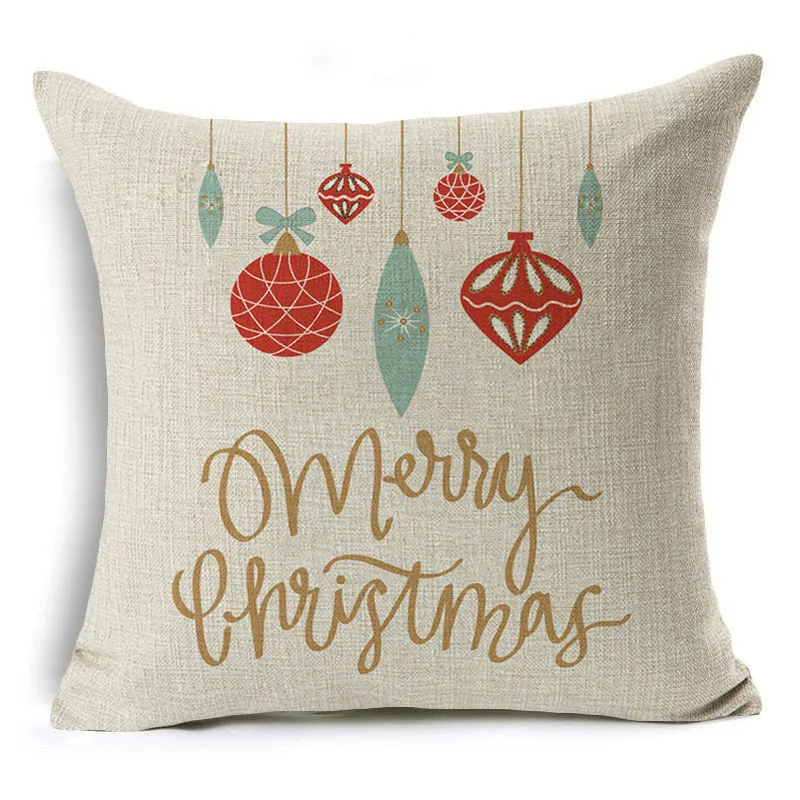 Милые рождественские Чехлы для подушек с рисунком лося, 45*45 см, новогодний фестиваль, декоративная наволочка для дома, кровати, дивана, автомобиля, поясные наволочки
