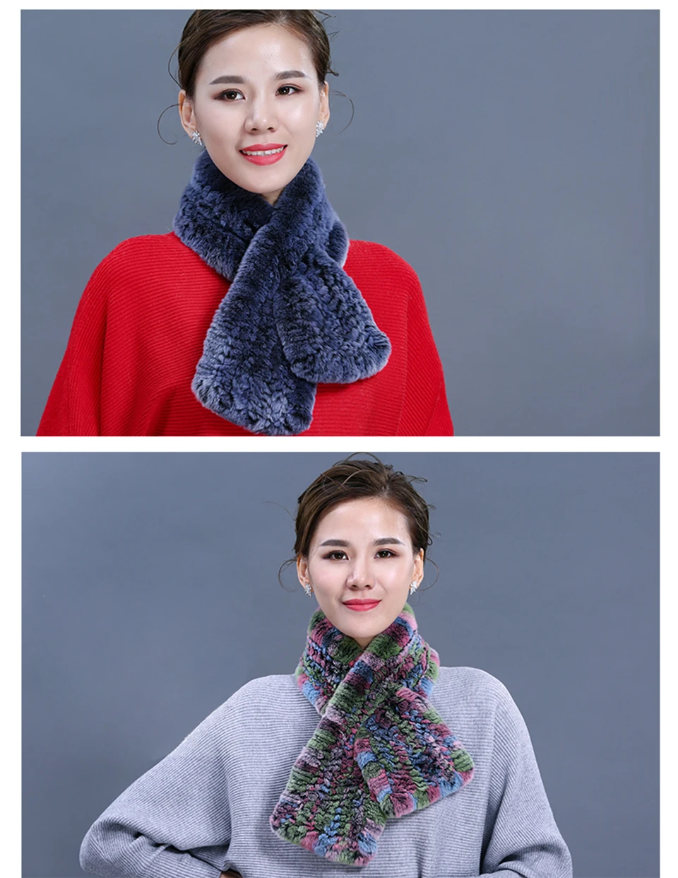 100% Real Rabbit Fur Scarf Lady Luxury Natural Fur Scarf 2018 Brand New High Quality Winter Scarves For Women  (14)