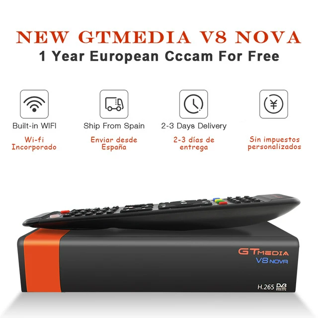 GTmedia V8 NOVA DVB-S2 цифровой спутниковый приемник с cccam cline для 1 года Испания польский немецкий ТВ Модернизированный V8 супер