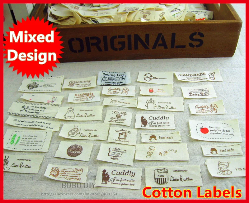 Min.order is 5 (mix order),10pcs/lot cotton sewing Labels Zakka cute