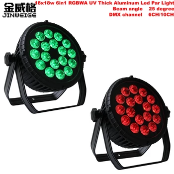 

Free Shipping 2pcs/Lot 18x18w 6in1 RGBWA UV Thick Aluminum Indoor Led Par Light Professional Stage DJ PAR Lighting