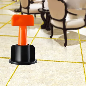 

50pcs Plastic Flat Ceramic Leveler Floor Wall Construction Tools Reusable Tile Leveling System Kits XH8Z DC24