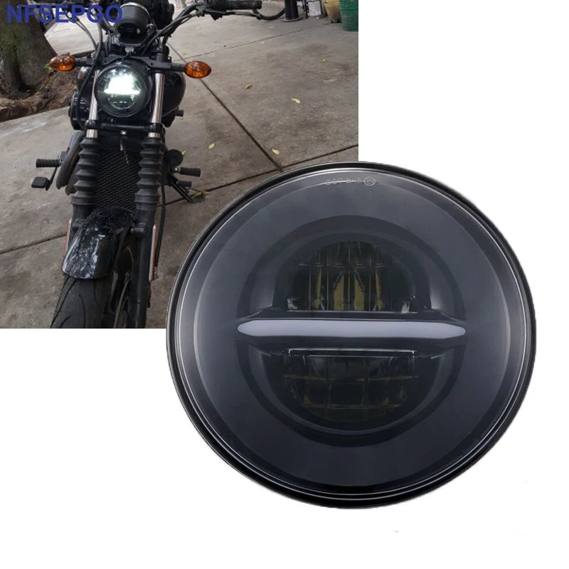 

LED Headlight 5-3/4" Round Motor Headlamp White DRL 5.75 '' Projector Moto Headlights for Softtail Dyna Sportster 1200 48 883