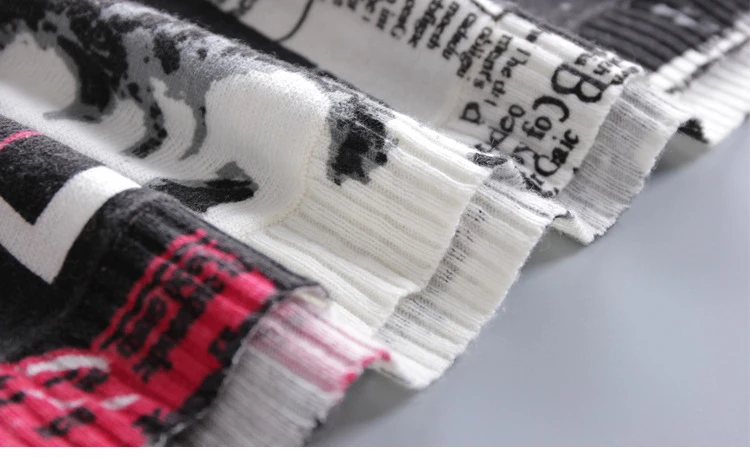 Spring and Autumn European and American fashion new women long-sleeved printing pullover long sweater shirt (16)