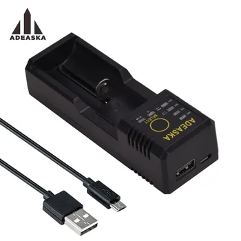 

ADEASKA LED Display Intelligent USB Smart Charger for Ni-MH/Li-ion 18650 26650 AA