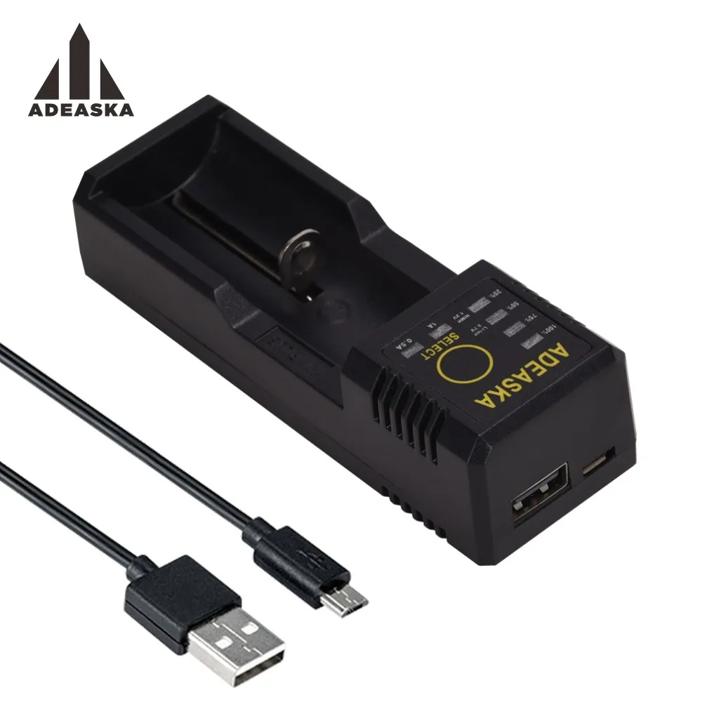 Светодиодный дисплей ADEASKA интеллектуальное зарядное устройство USB для Ni MH/li ion 18650