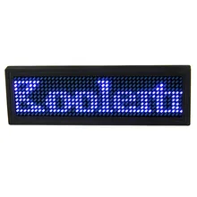 USB Programmable Scrolling Blue LED Name Badge,Mini Display Message ID Name Tag for Business Advertising Message Display