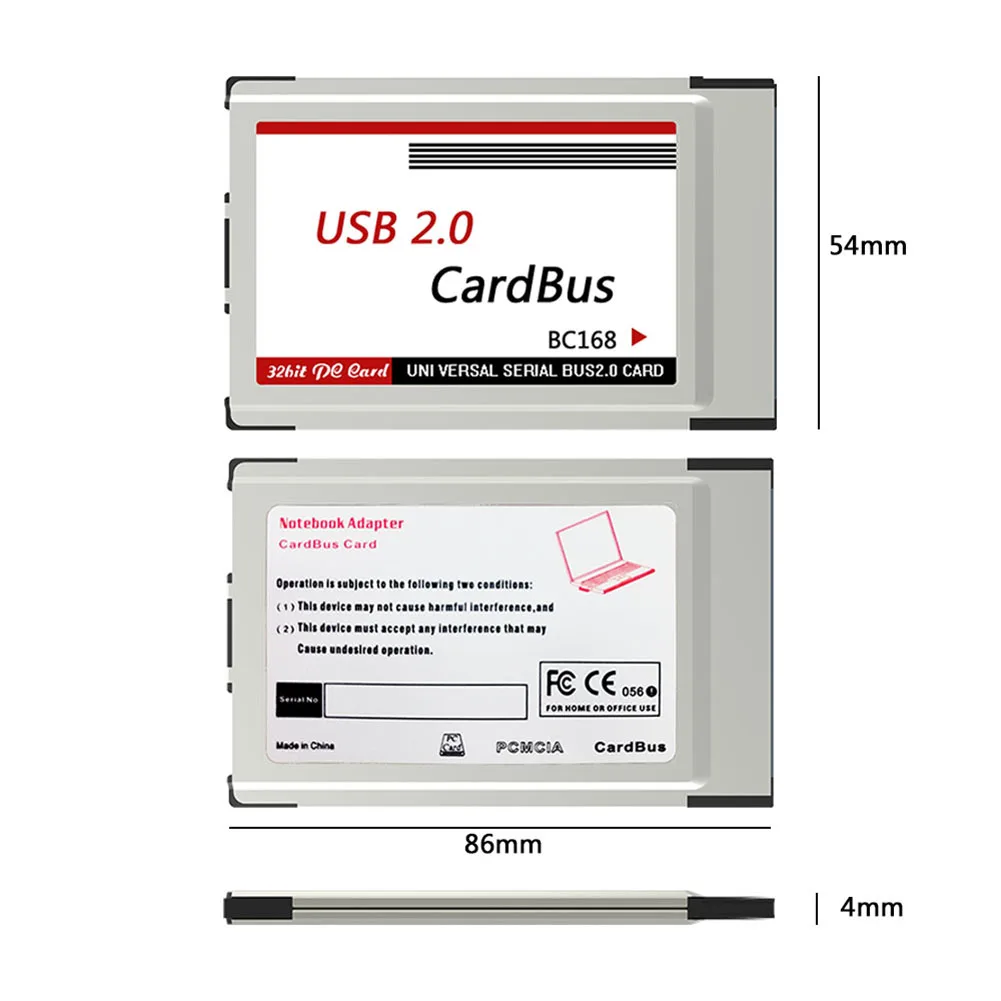 Горячая Ноутбук PCMCIA к USB 2,0 CardBus конвертер 2 портами плата PCI Express Card Adapter