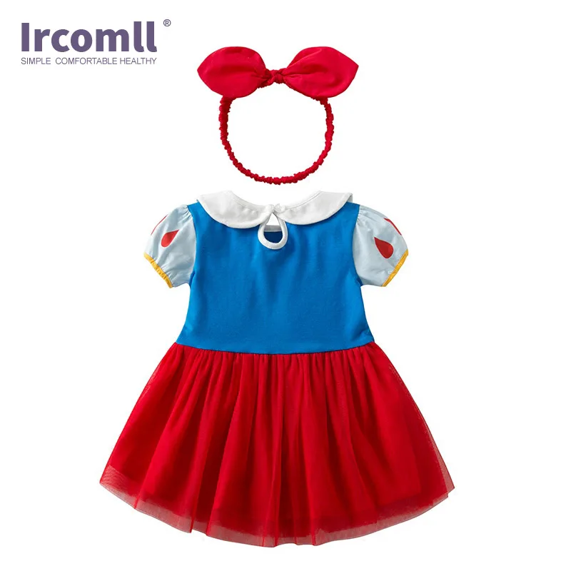 Ircomll/летнее платье принцессы для новорожденных девочек с головной убор; костюм принцессы; Детские платья на день рождения для детей