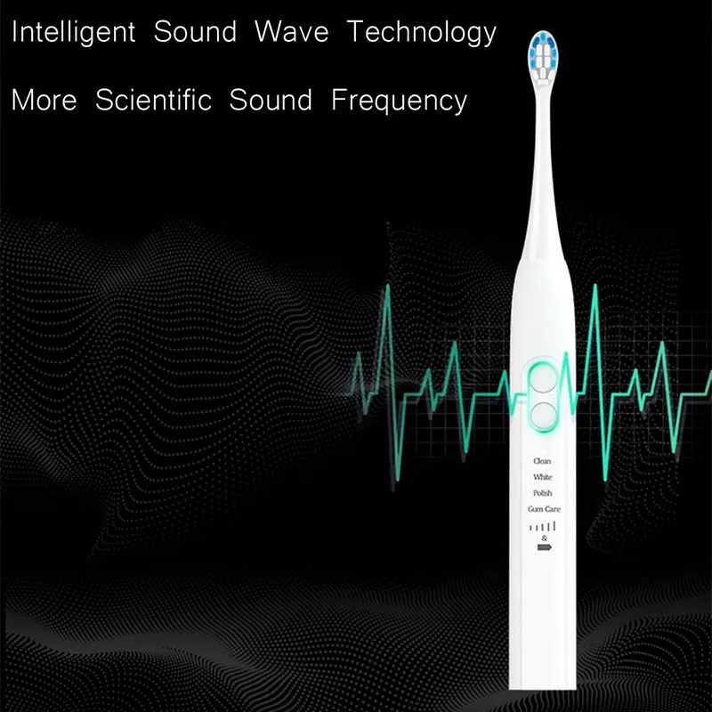 Мощный 31000 раз/мин звуковой электрический таймер для зубной щетки восемь головок DuPont ультра звуковое отбеливание зубов Беспроводная гигиена полости рта