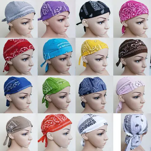 

2016 New Fashion Men Women's Hat Du Rag Bandana Men Cycling Silk Bandana Floral Headband Du Doo Rags