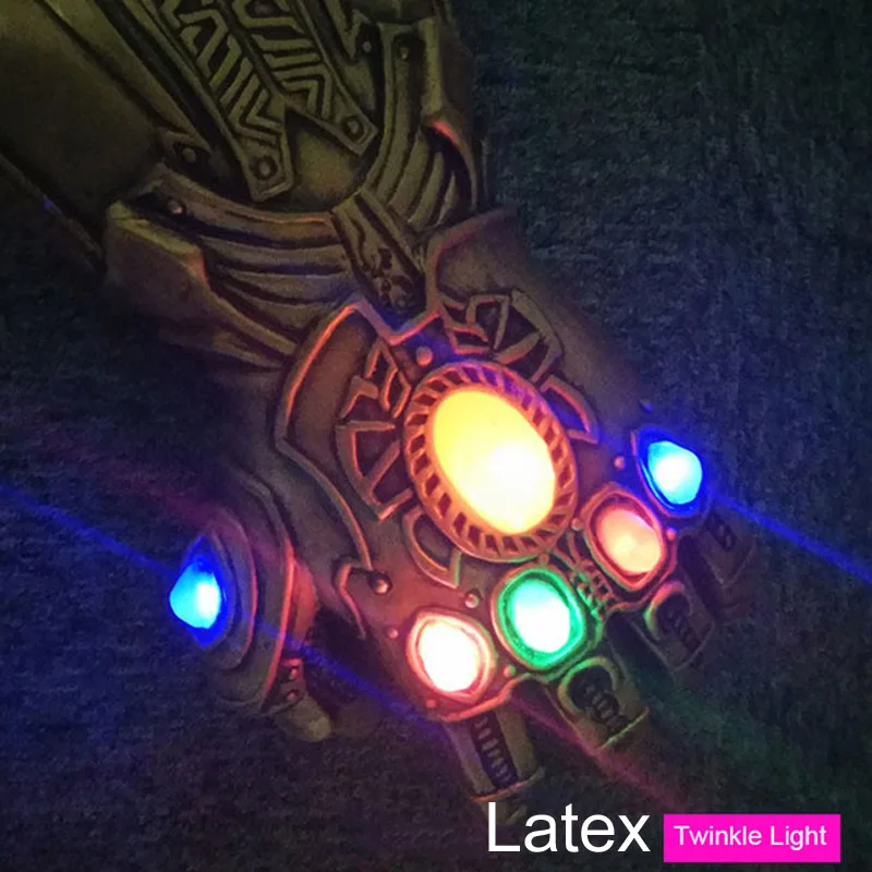 Светодиодный светильник Thanos Infinity Gauntlet Мстители Бесконечность войны косплей горячая ПВХ/латекс светодиодный перчатки для игрушки для детей и взрослых подарок костюм реквизит