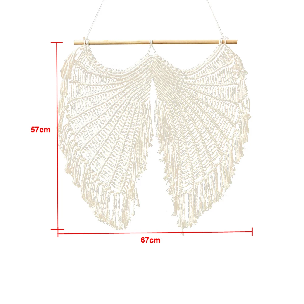 Дизайн крыльев Ангела ручная работа гобелен макраме гобелен на стену искусство украшение бохо шик Богемный дом деко 57 см/2" W 67 см/26" W