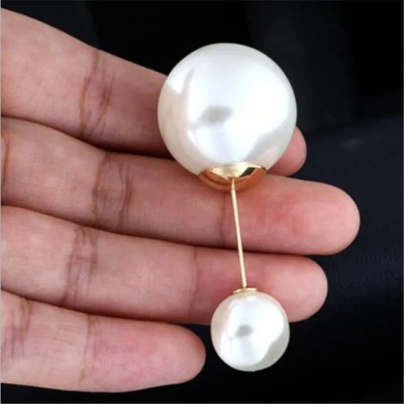 

WKOUD High Quality Vintage Gold Brooch Pin Double Head Simulation Pearl Large Big Brooches For Women Wedding Jewelry Accessories