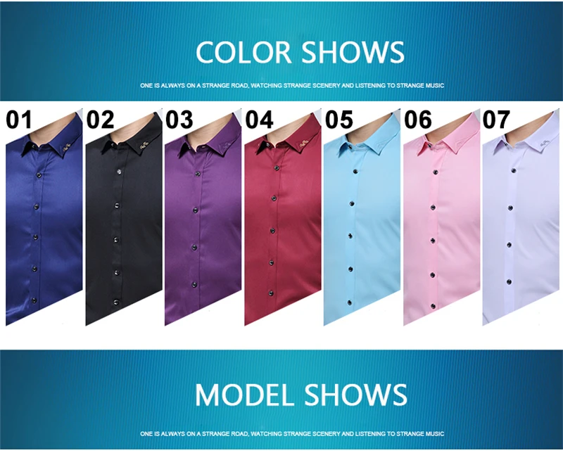 Browon бренд шелковистой официальная рубашка Для мужчин Классические Бизнес с длинным рукавом Твердые Цвет вышивка воротник Slim Fit брендовая