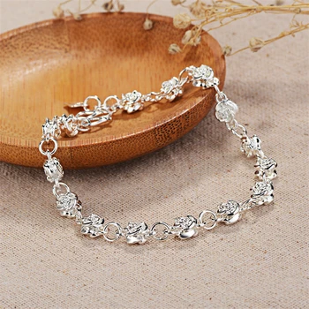 

SliverColor 925 Diamond Bracelets for Women Mom Gift Pulseira Feminina Gemstone Jewelry Peridot Bizuteria 925 Topaz Bracelet