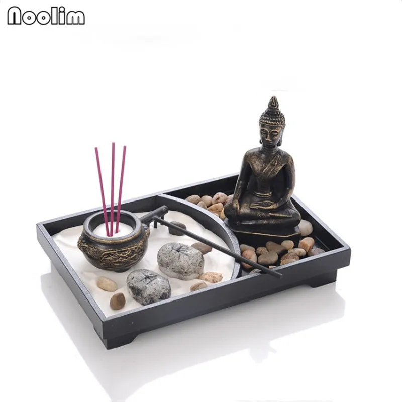 NOOLIM Zen садовый набор Декор медитация песок камни ароматическая свеча держатель грабли фэн-шуй подсвечник украшение дома