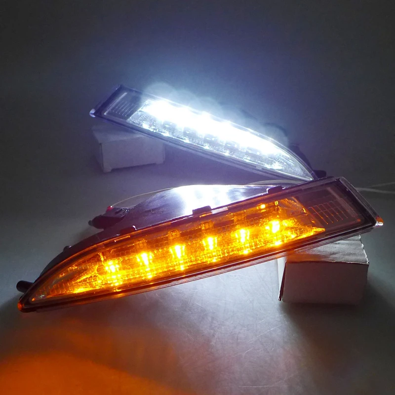 Ownsun новые обновленные светодиодные дневные ходовые огни DRL с желтым поворотным