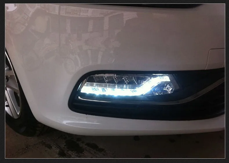 12 В 6000 К светодиодный DRL Дневной ходовой светильник для VW Polo противотуманная фара рамка противотуманный светильник Стайлинг автомобиля