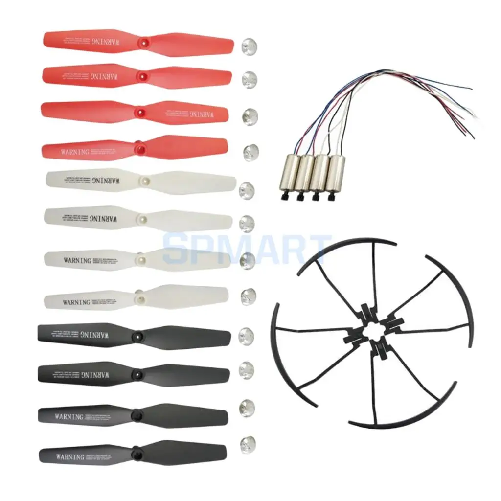 12Pcs Propeller Prop & Protective Cover & Motor for VISUO XS809 XS809W XS809HW 8807 8807W RC Drone Quadcopter Aircrafts