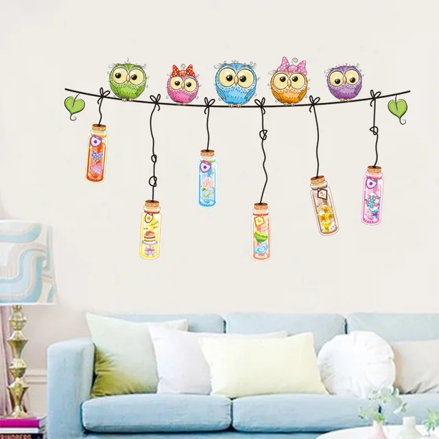 Special Price Cartoon self-adhesive stickers drifting bottle animal owl Wall Sticker Sofa living room bedroom home decoration Stickers Special Price Cartoon self-adhesive stickers drifting bottle animal owl Wall Sticker Sofa living room bedroom home decoration Stickers
