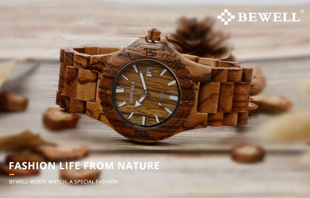 BEWELL WOODEN WATCH