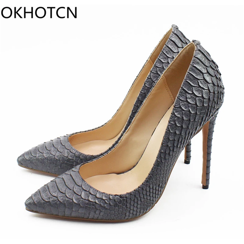En Pompes De Sexy 12 Chaussures Okhotcn Qualité as Talons Femmes Femme Serpent Mode Cm Motif Véritable Haute Créateur Cuir As Picture Picture Marque pZYwITx