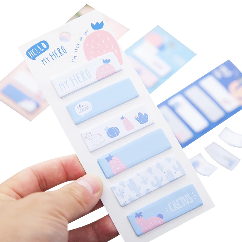

1pack/lot Kawaii Mini Memo Paper Sticker Cactus Cute Cartoon Plant Paper Plan Memo Message Label Reminder Label Party Gift
