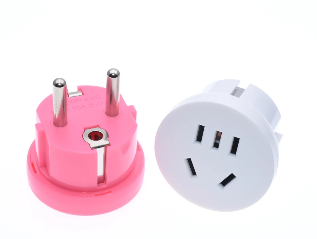 

1PC US AU To EU Plug USA AUS To Euro Europe Travel Wall AC Power Plug Wall Charger Outlet Adapter Converter 2 Round Pin Socket