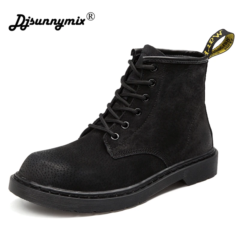 Super Warm Men's Winter Cow suede Leather Men Waterproof Rubber Snow Boots Leisure England Retro Shoes unisex Big Size 46 | Обувь