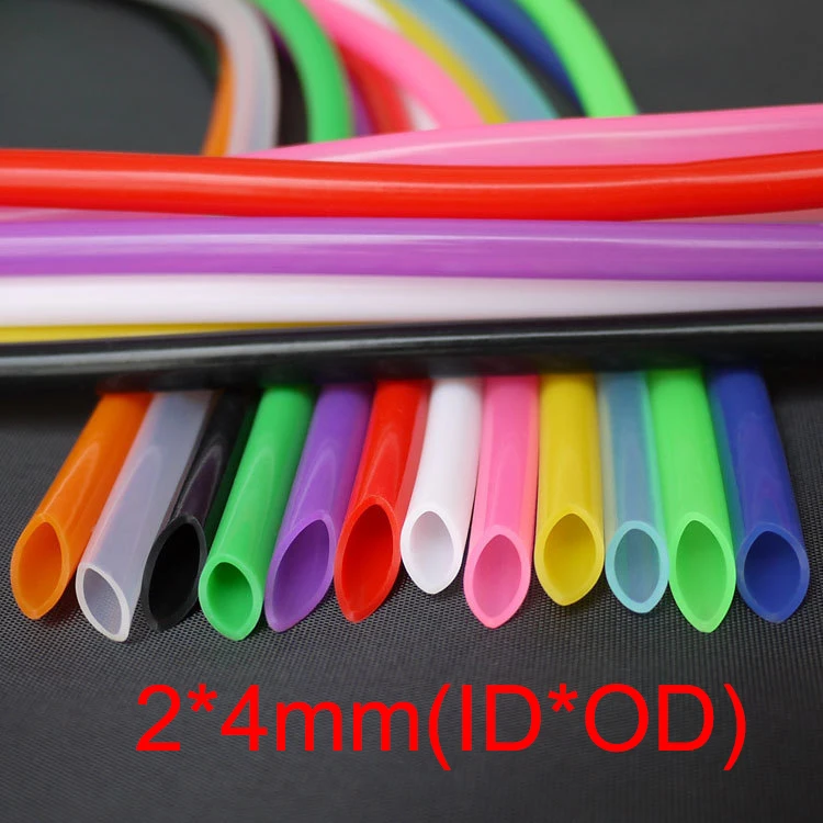 

3M 2*4mm 2x4mm Creamy White Black Red Yellow Medical Food Grade Drink Machine Flexible Pipe Soft Water Hose Silicone Rubber Tube