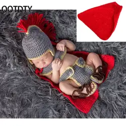 Ootdty фотостудия поставки красный плащ knigh одежда для малышей для девочек и мальчиков крючком вязать костюм Фото Опора плащ