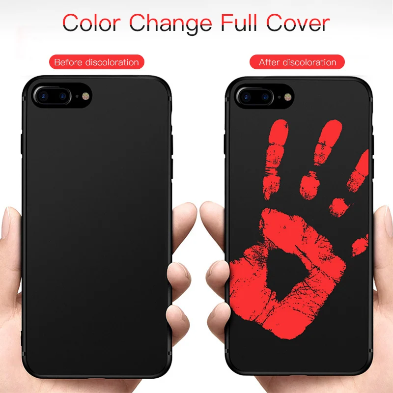 Чехол с тепловым датчиком для iphone X XS 7 8 6 6splus plus мягкий термополиуретановый чехол