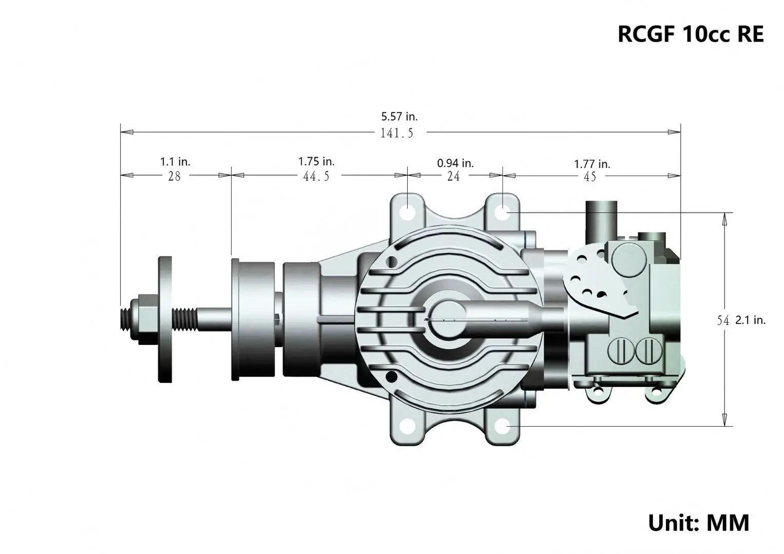 RCGF 10cc бензиновый/бензиновый двигатель с задней/боковой выхлопной трубой 10 ccRE/10 ccBM для радиоуправляемой модели самолета