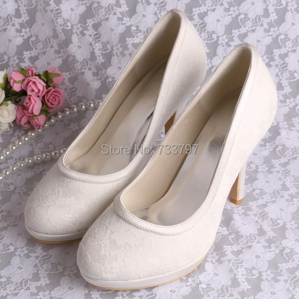 High Quality Lace platform Heeled Women Party Birthday Dress Shoes Plus Size Drop Shipping