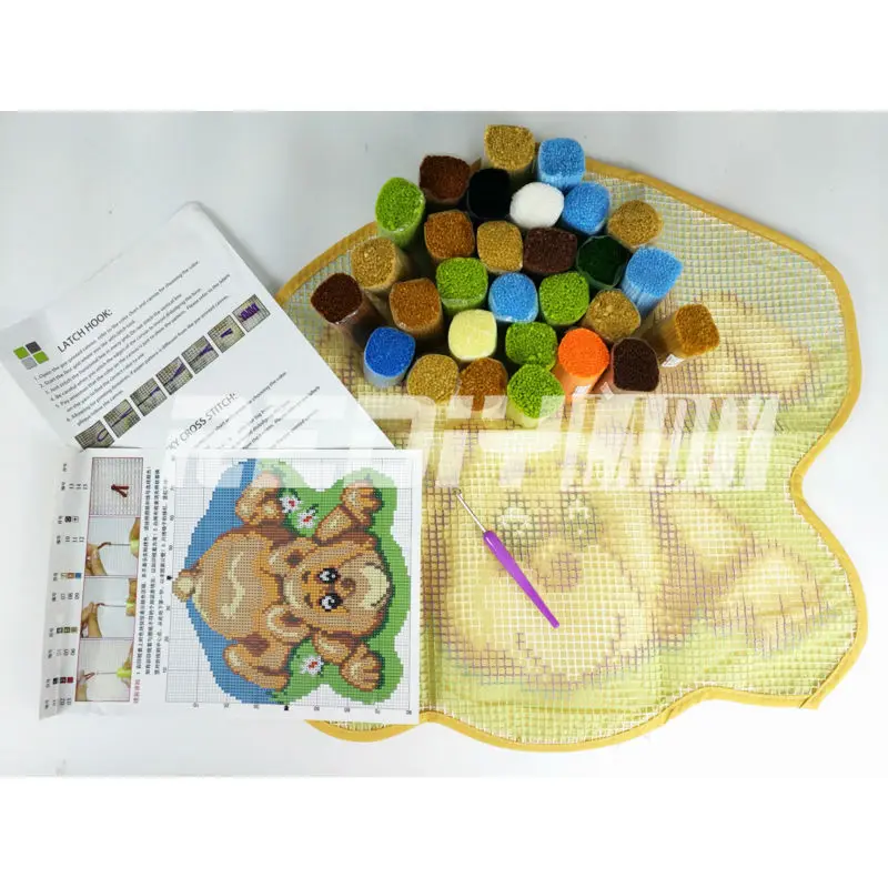 Kit de alfombra de gancho de bricolaje, juego de almohadones de hilo de ganchillo sin terminar, juego de almohadones para bordar la alfombra, paisaje africano, puesta de sol