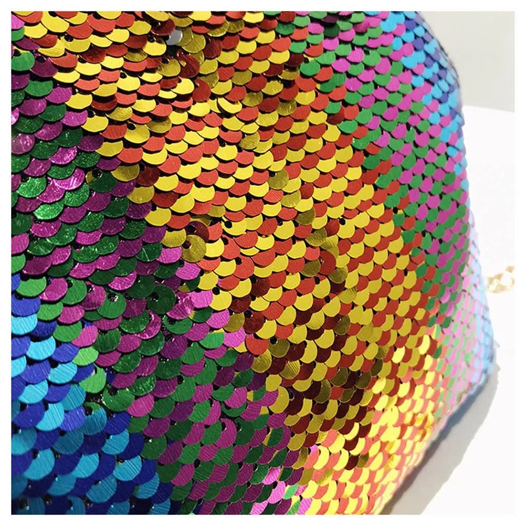 Shoulder Bag Gradient Sequin Material Fashion Nightclub Stage Style Chain Bag