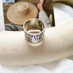 AOMU Винтажное кольцо с гравировкой креативное модное Трендовое кольцо для женщин геометрические круглые металлические кольца ювелирные