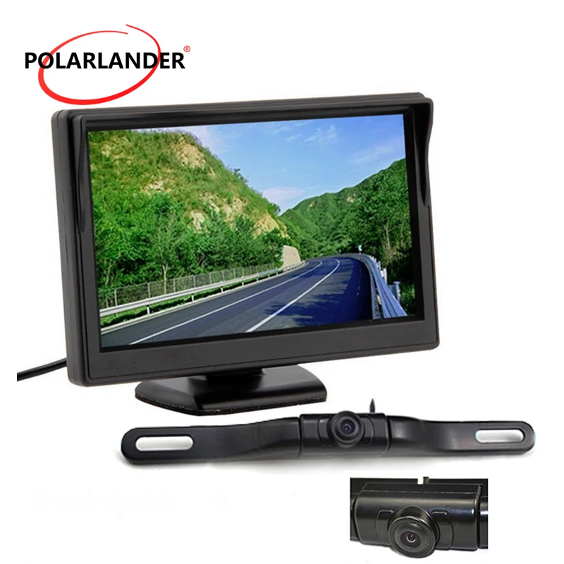 

7 LED 8 LED Car Monitor Reversing Camera 5 Inch TFT HD Desktop Parking Monitor Night Vision Long-Term GPS Wireless Transmitter