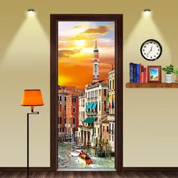 3D яркие воды город Венеция обои двери Стикеры наклейка водостойкая гостиная спальня детская комната росписи плакат домашний декор