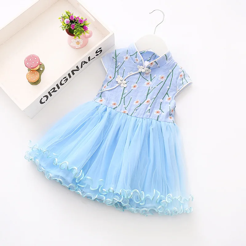 

1 Year Birthday Dress Baby Dress 2019 New Chinese Style Flower Newborn Princess Dresses A-line Infant Girls Clothes Baby Costume