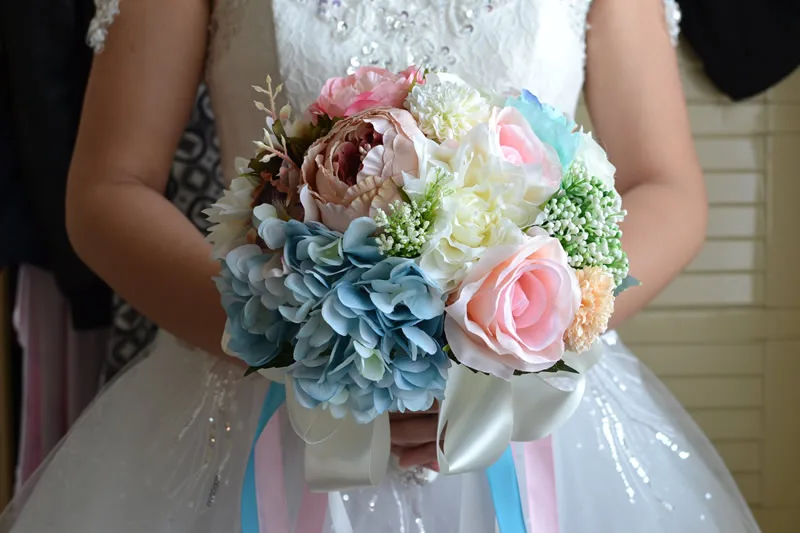 Kyunovia очаровательный букет невесты цвета ассорти свадебный брошь букет Искусственный Свадебные цветы Букеты Свадебные fe12 - Цвет: Style 1