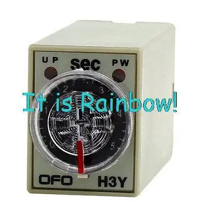 

Free Shipping AC 220V 0-5S 5 Second Rotary Knob Timer Time Delay Relay 8 Pin H3Y-2