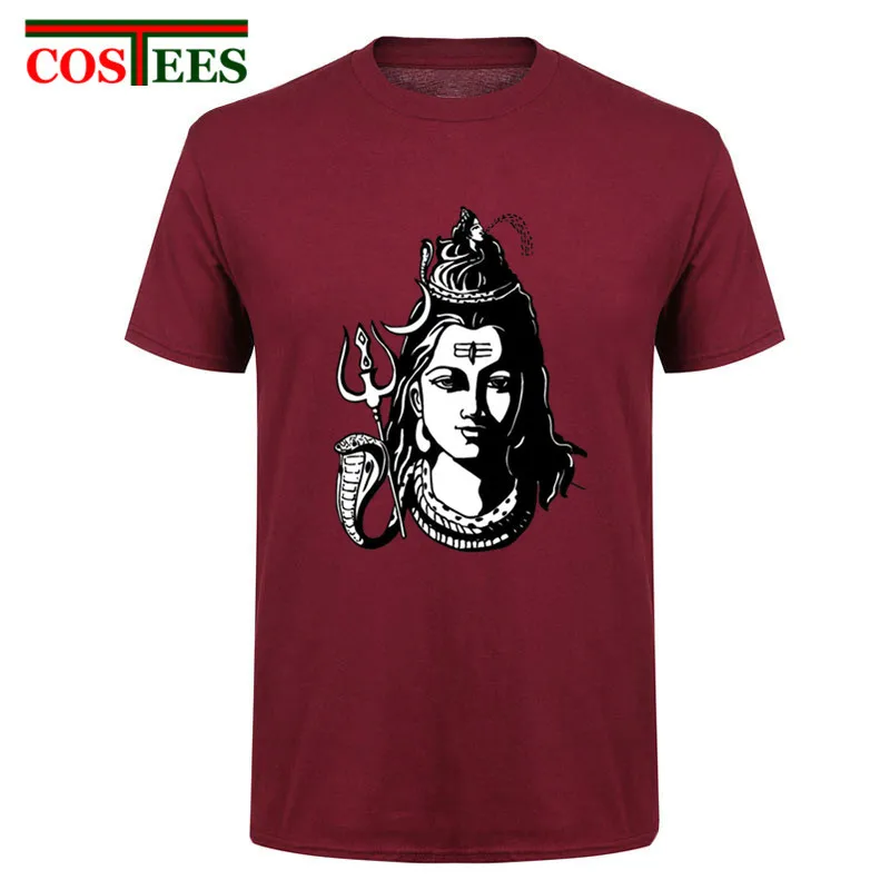Скидка 2017 летние Забавные футболки с надписью Hindu Shiva The God мужские короткими