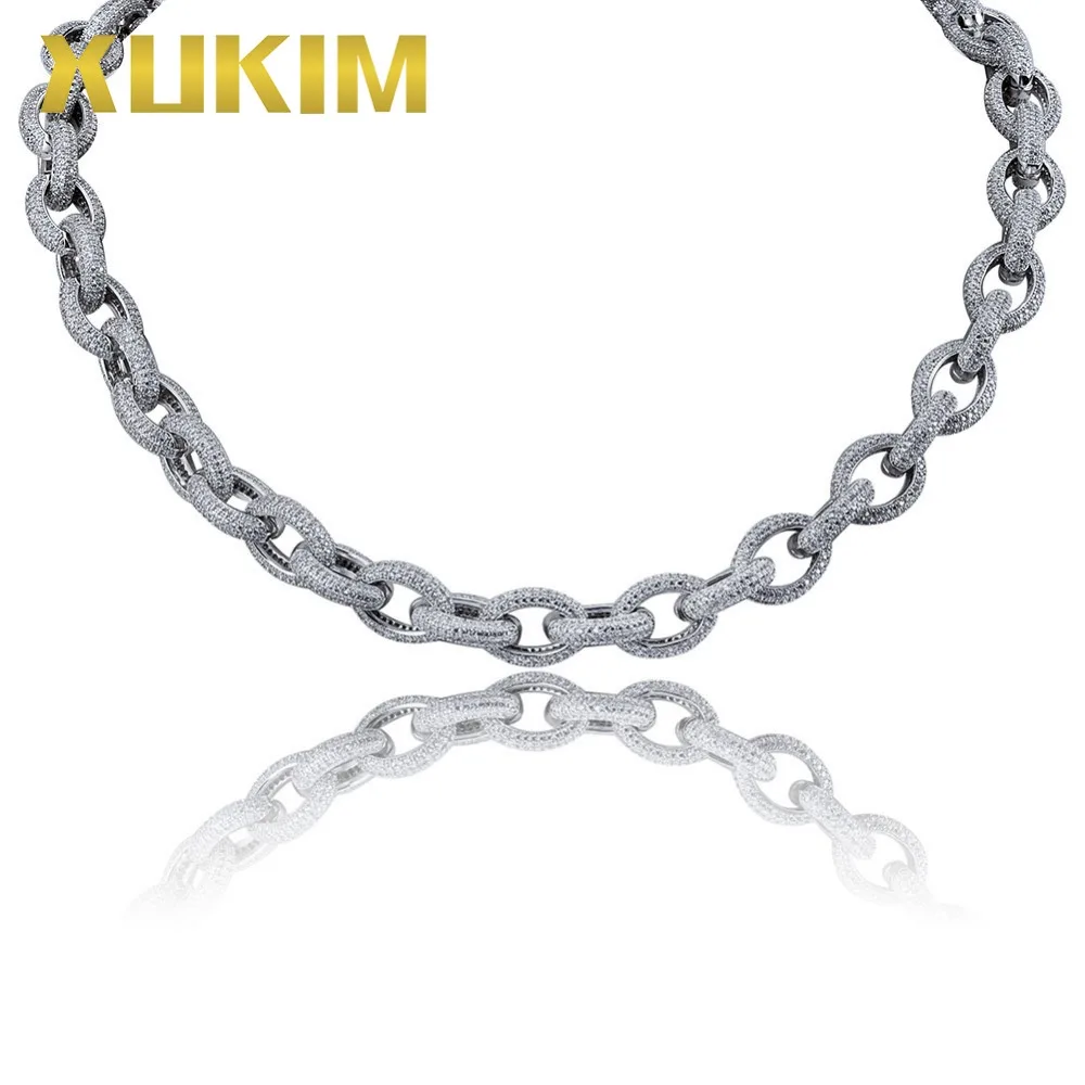 Ожерелье Xukim овальная витая цепь золотого/серебряного цвета с микро покрытием в