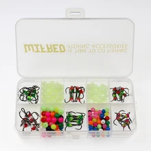 30+ 200 коробка Набор UV Glo острый наконечник Тройной Крючок Джиг для подледной рыбалки приманки запасные Крючки с пластиковыми бусины для рыбалки зимняя рыбалка