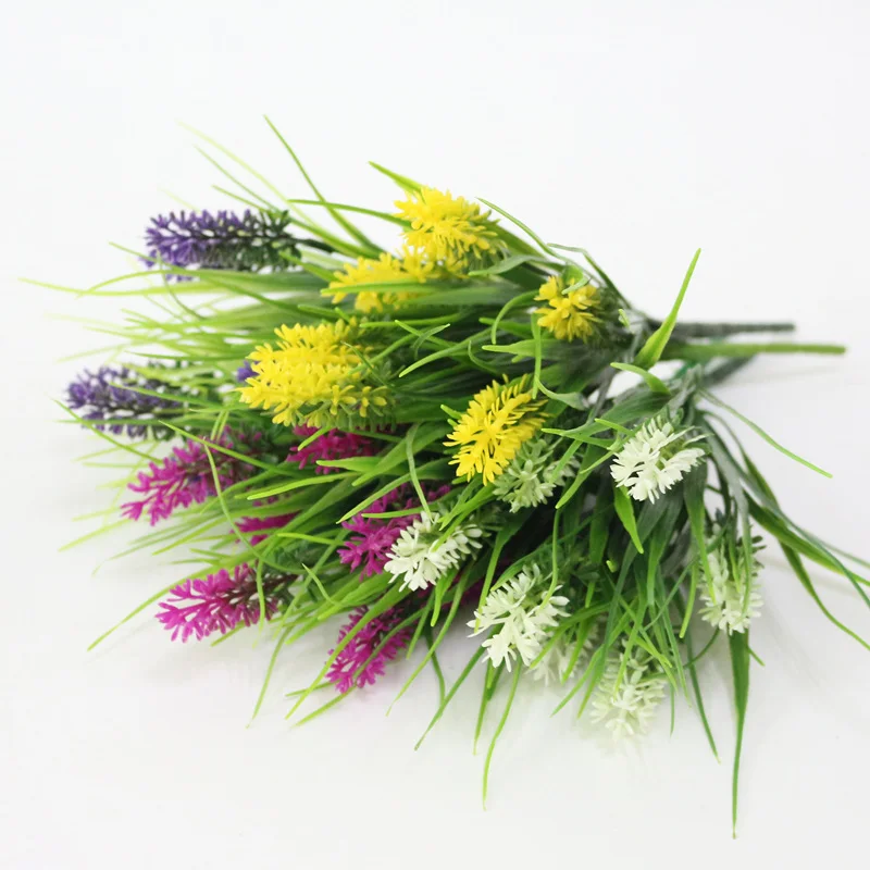 JAROWN Artificial Flower Plastic Fake Flowers Simulation Lavender Bouquet Flores Wedding Decor Home Gardening Decor Accessories (18)