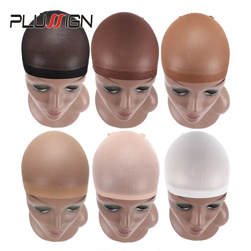 brown wig cap
